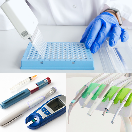 Collage of healthcare products